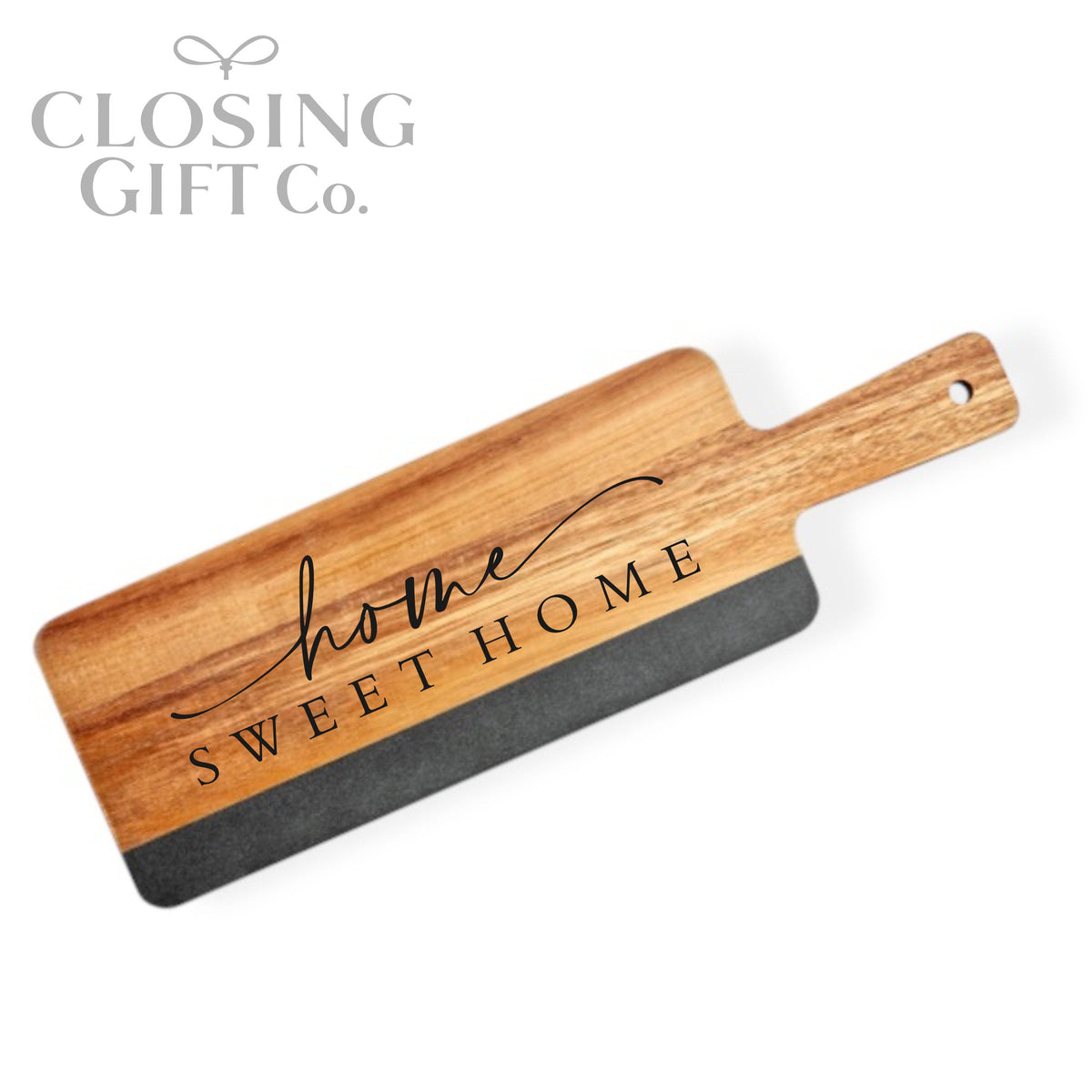 Bulk Acacia & Black Marble Cutting Boards | Realtor Closing Gifts