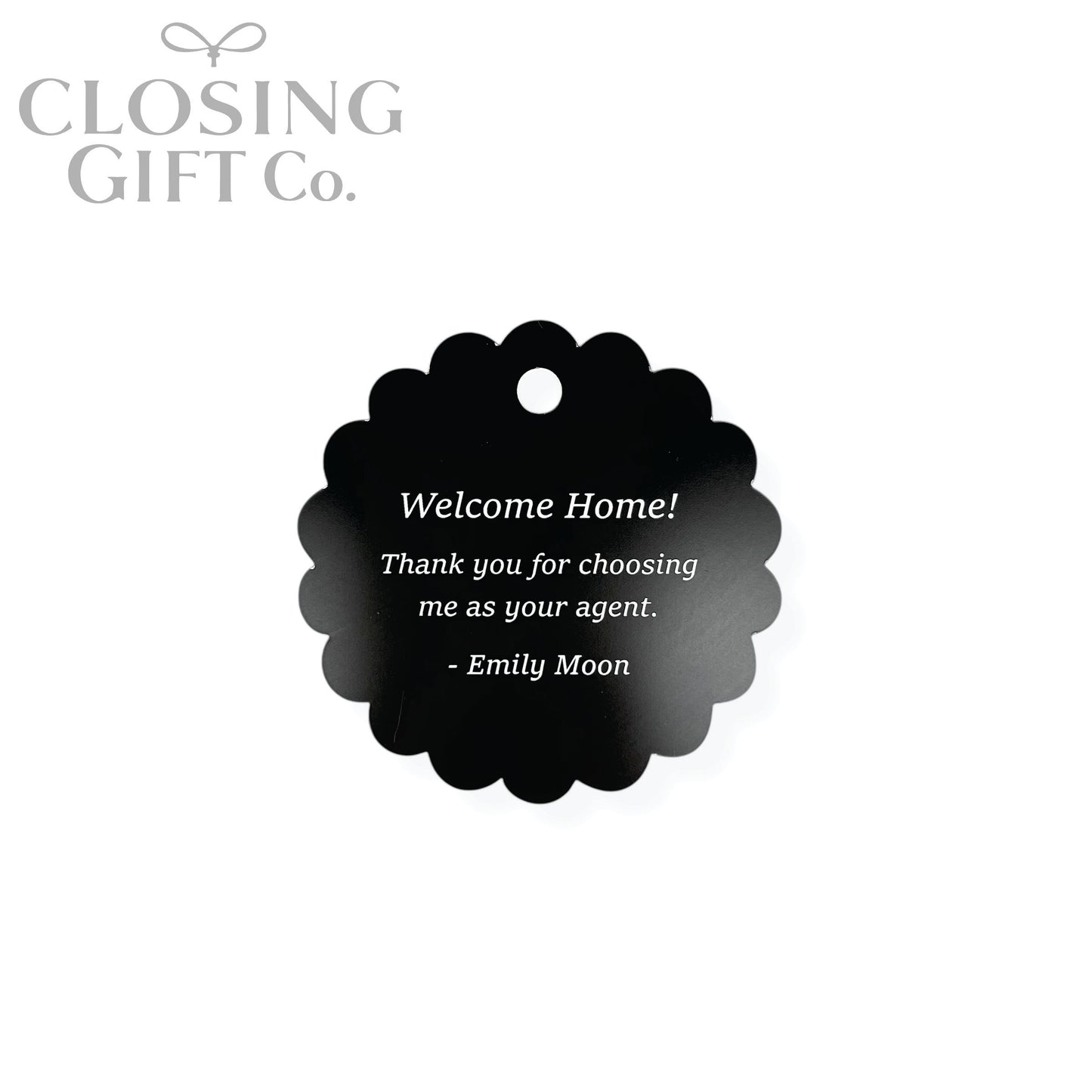 CUSTOM ENGRAVED SCALLOP SHAPE ACRYLIC GIFT TAG