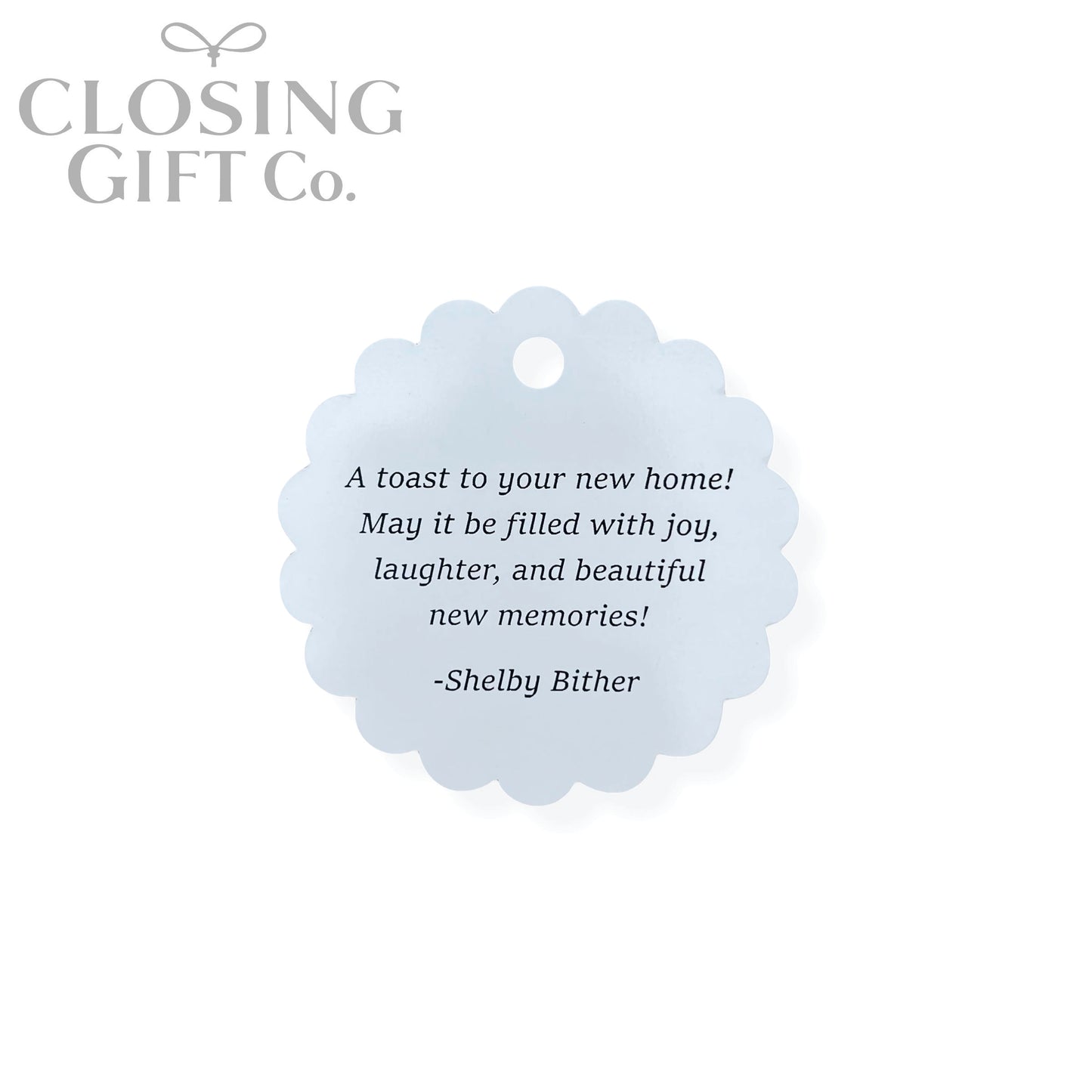 CUSTOM ENGRAVED SCALLOP SHAPE ACRYLIC GIFT TAG