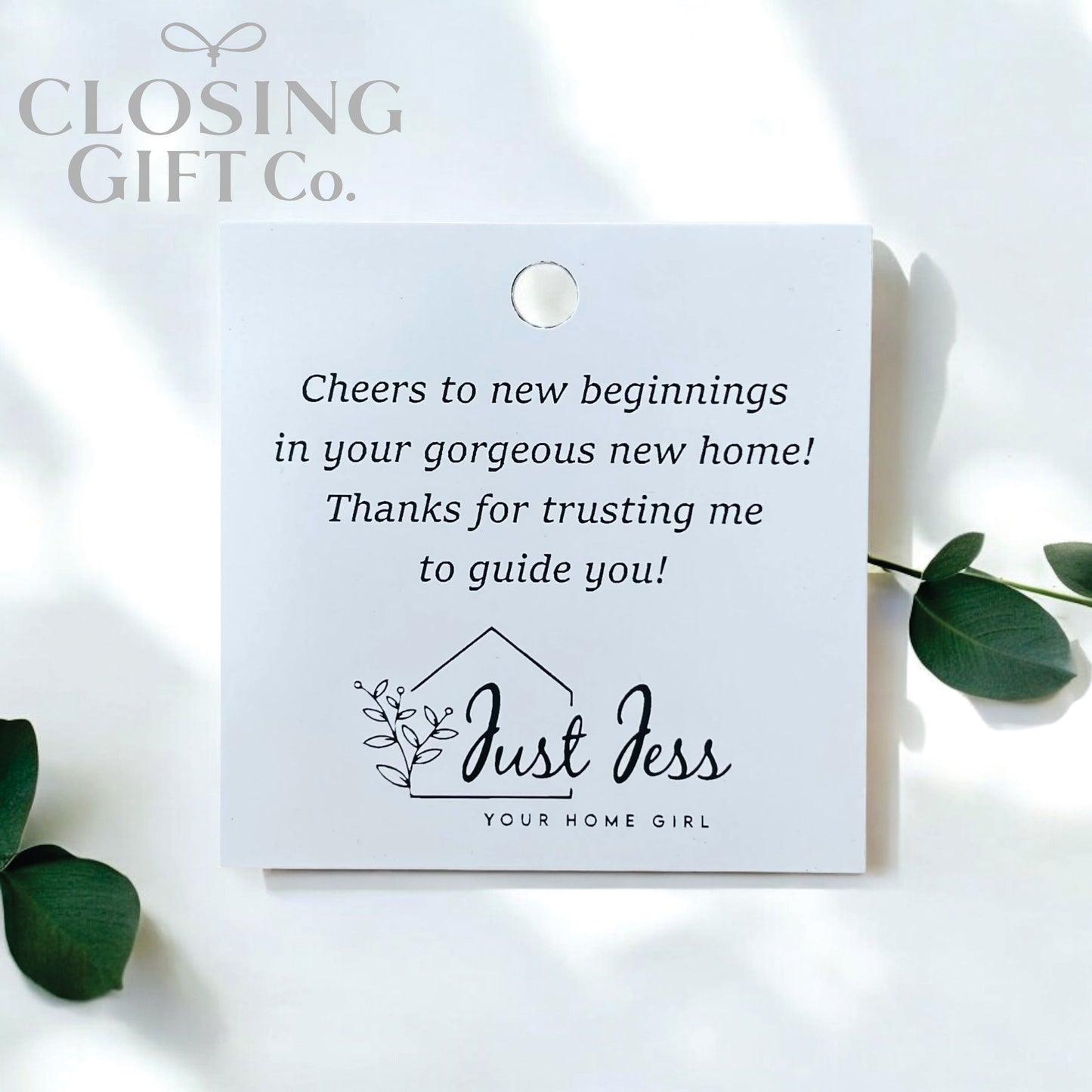 CUSTOM ENGRAVED SQUARE SHAPE ACRYLIC GIFT TAG