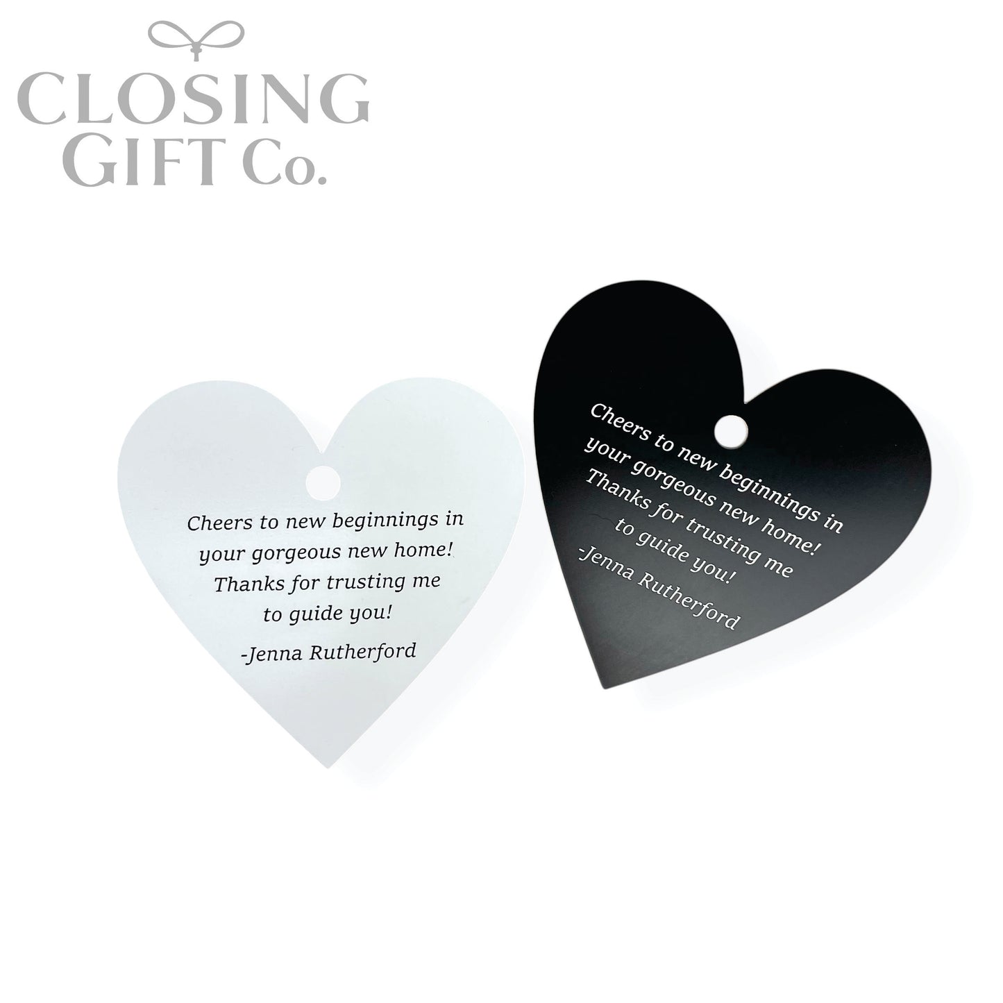 CUSTOM ENGRAVED HEART SHAPE ACRYLIC GIFT TAG