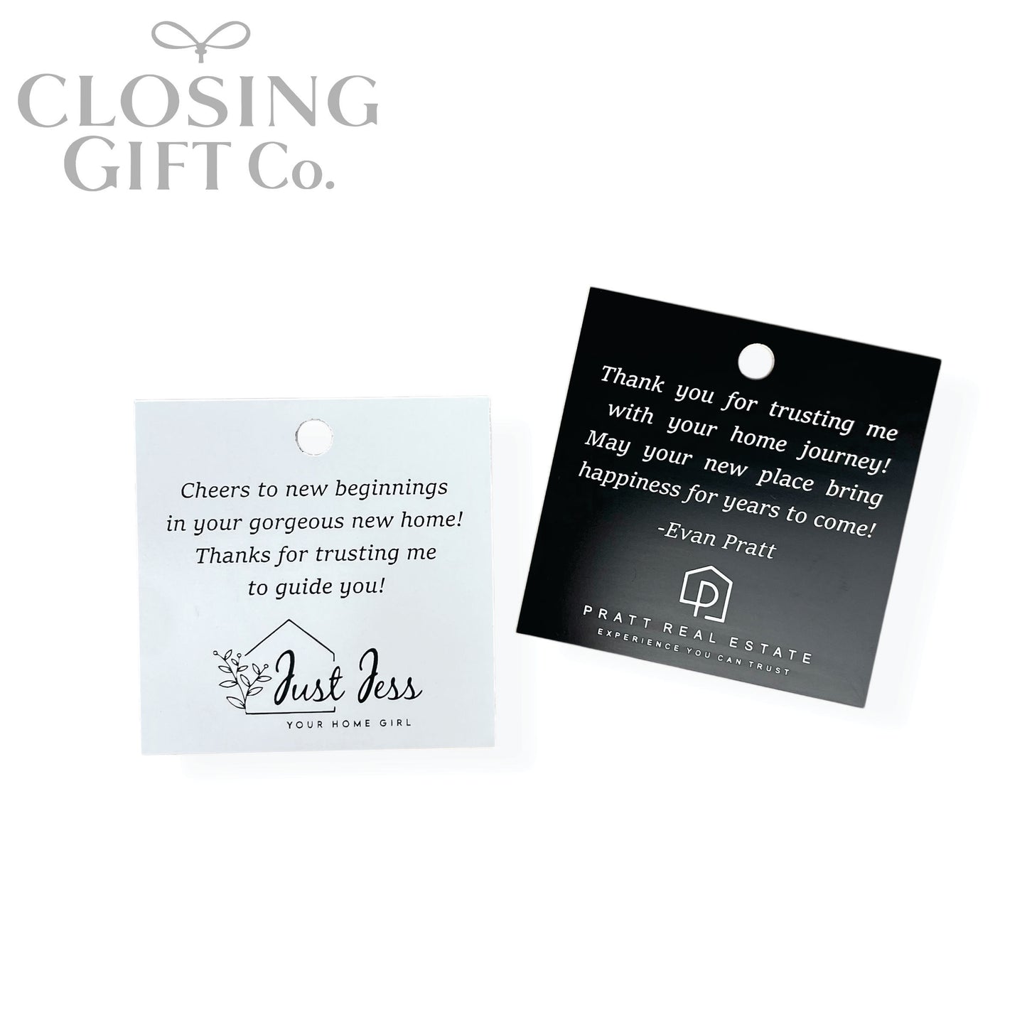 CUSTOM ENGRAVED SQUARE SHAPE ACRYLIC GIFT TAG