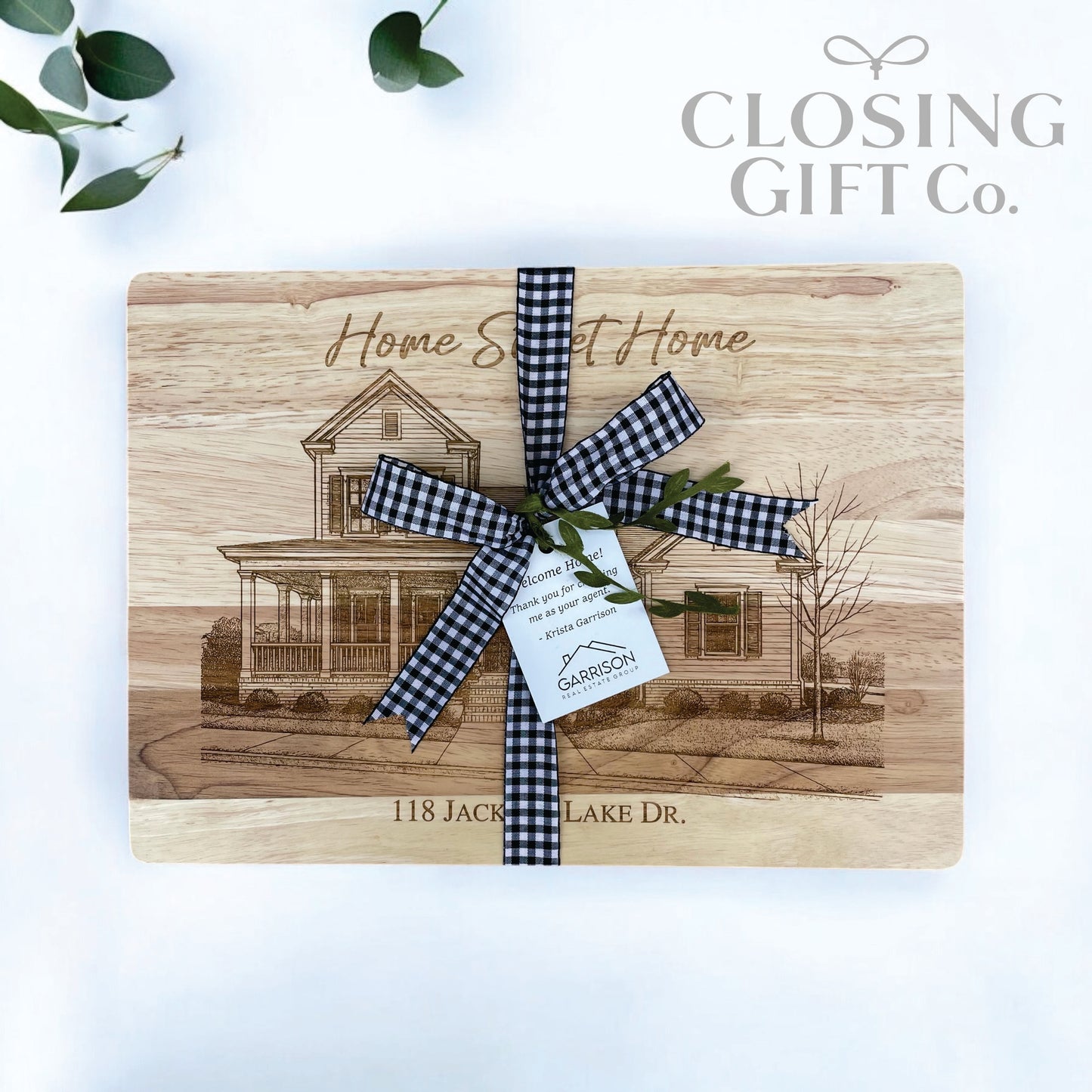 CUSTOM SKETCH OF HOME - ENGRAVED ON CUTTING BOARD