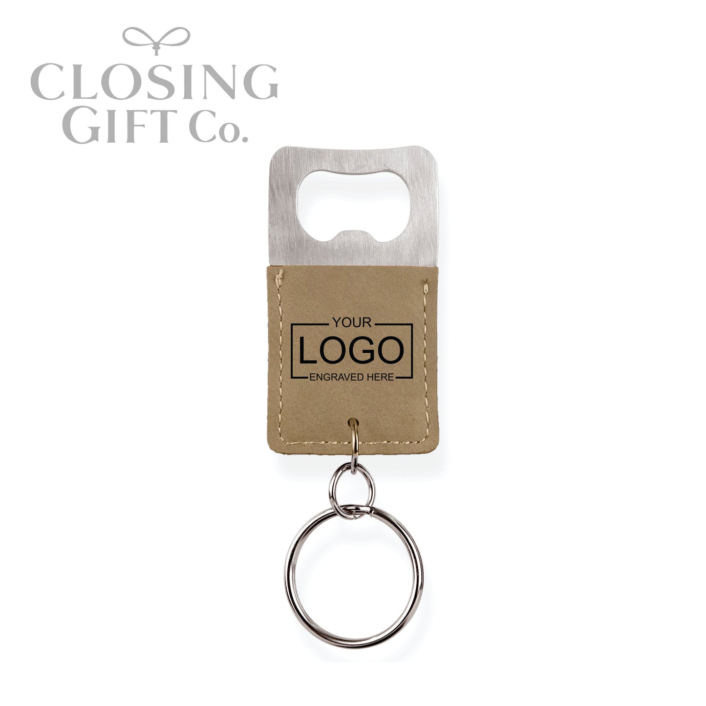 LEATHERETTE KEYCHAIN BOTTLE OPENER