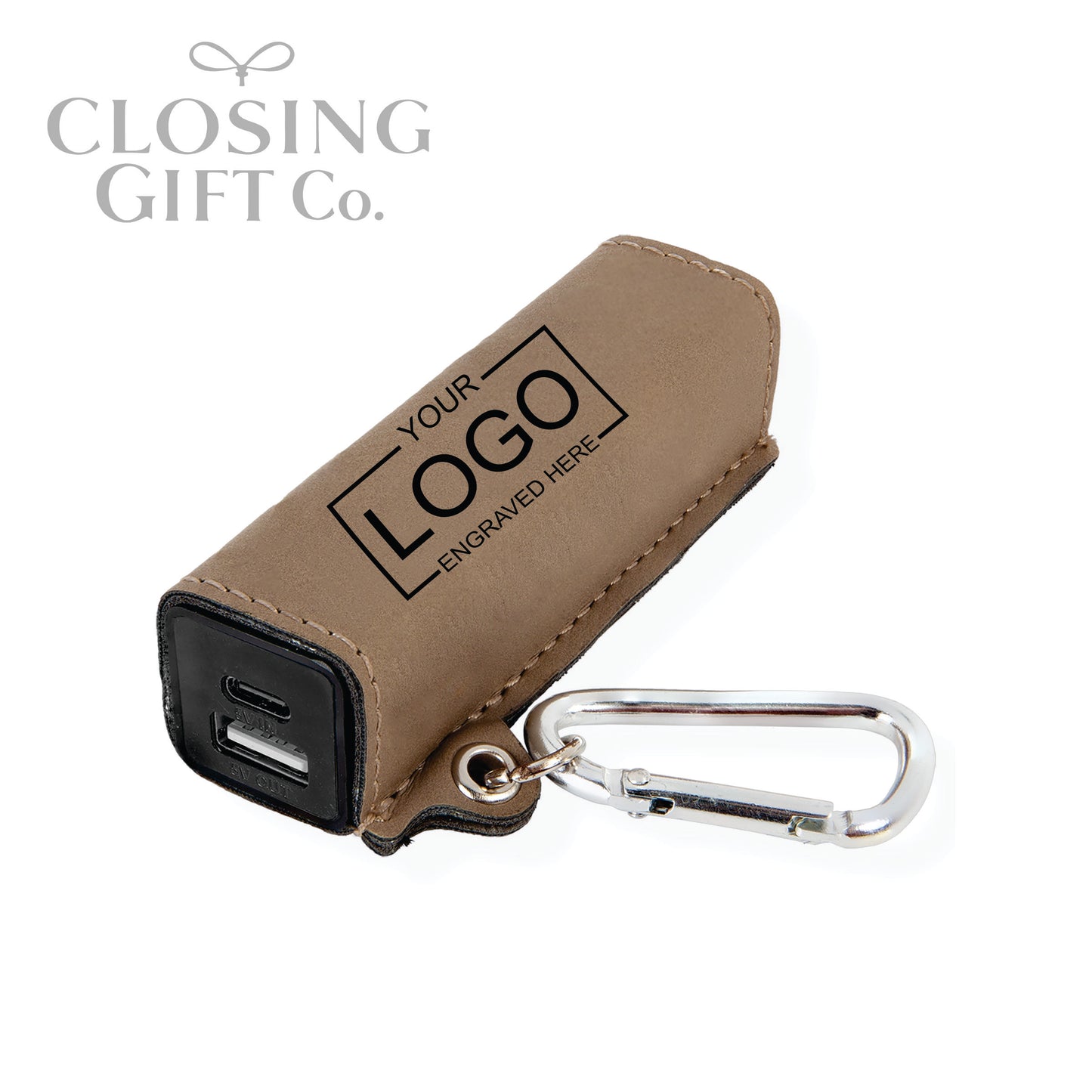 LEATHERETTE POWER BANK WITH USB-C CORD