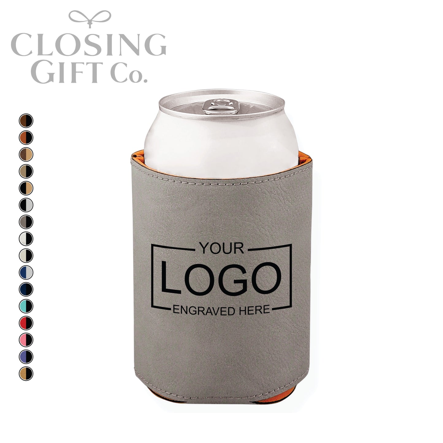 LEATHERETTE BEVERAGE HOLDER - ENGRAVED WITH YOUR LOGO