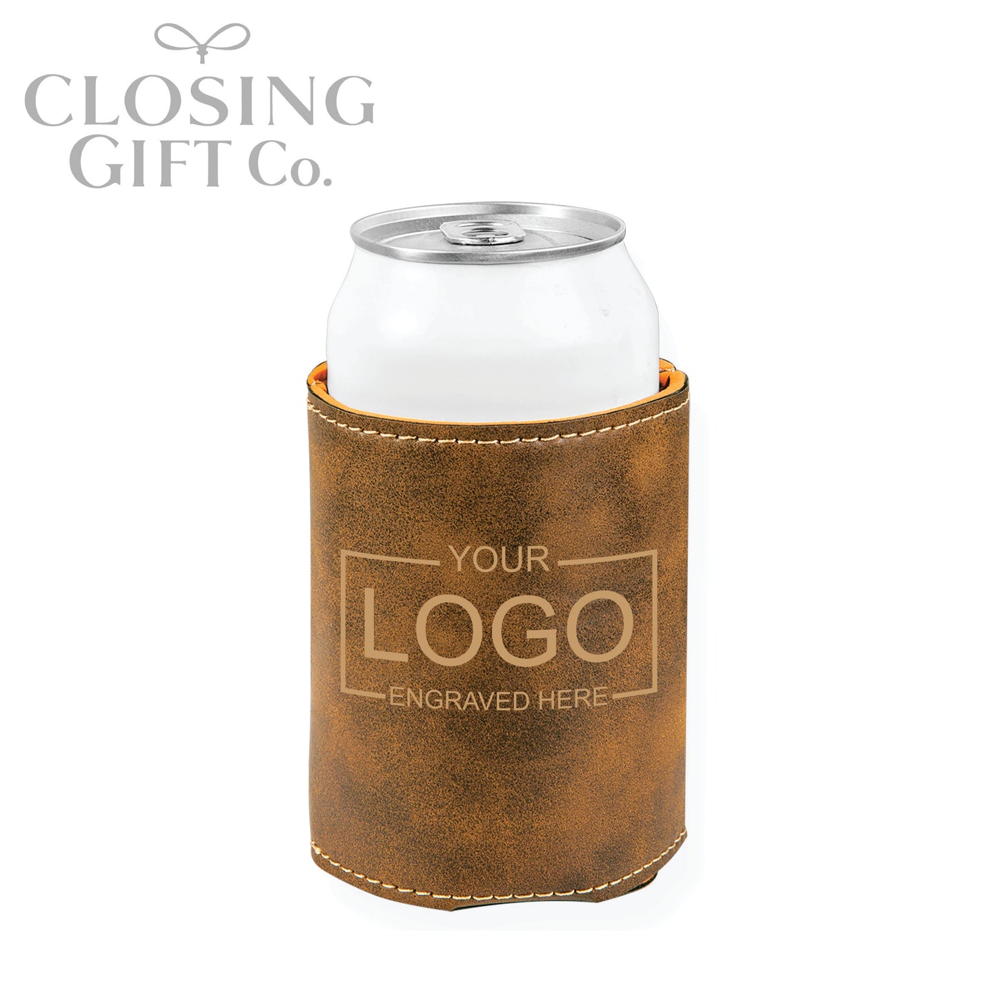 LEATHERETTE BEVERAGE HOLDER - ENGRAVED WITH YOUR LOGO