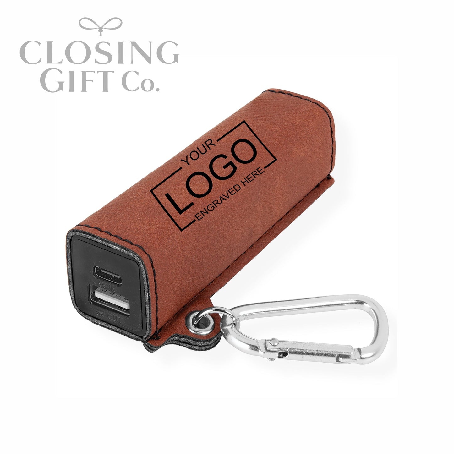 LEATHERETTE POWER BANK WITH USB-C CORD