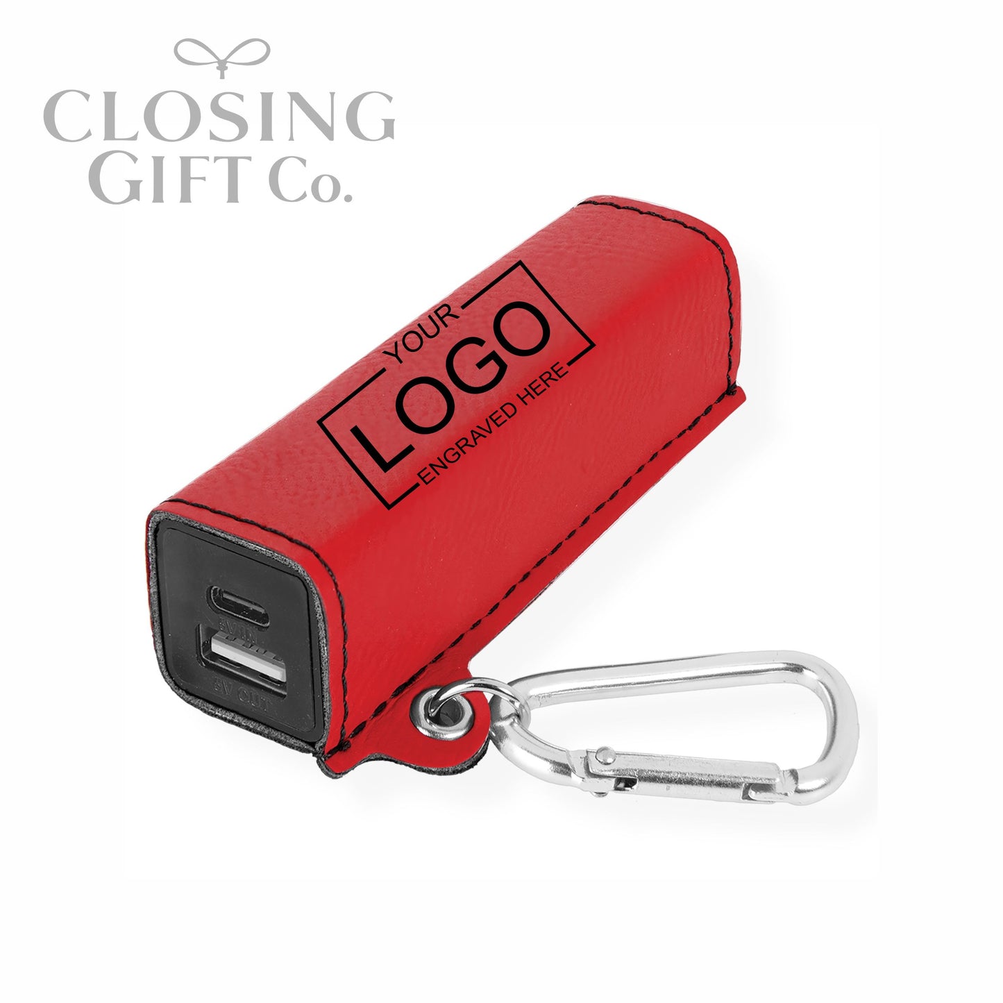 LEATHERETTE POWER BANK WITH USB-C CORD