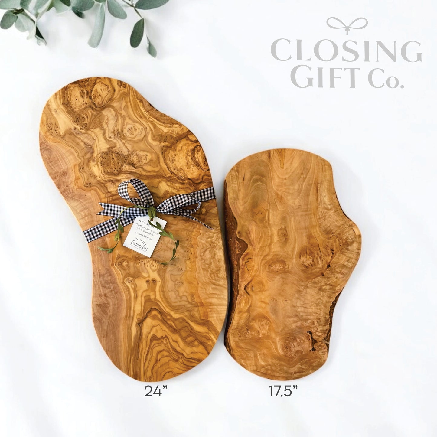 SMALL OLIVE WOOD SERVING BOARD / CUTTING BOARD / CHARCHUTERIE - CUSTOM ENGRAVED