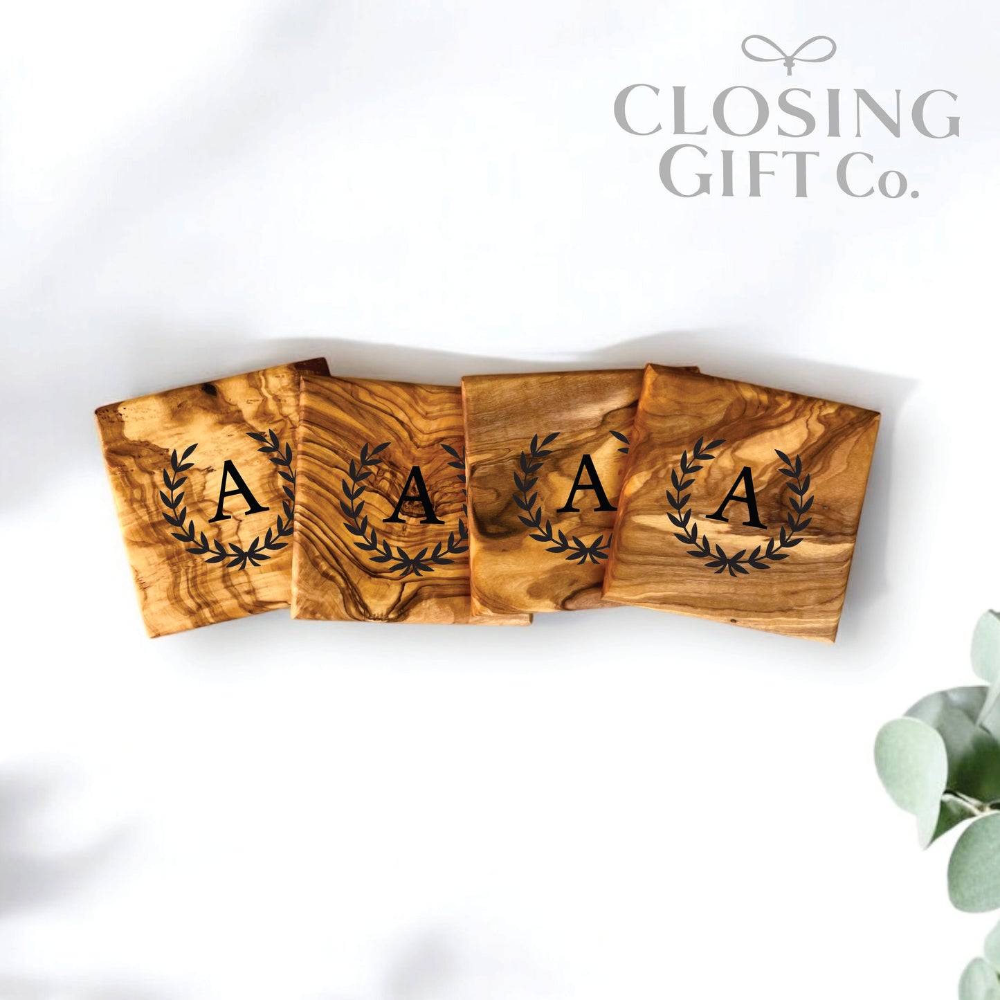 RECTANGLE OLIVE WOOD BUNDLE - BOARD / SPOONS / COASTERS - CUSTOM ENGRAVED