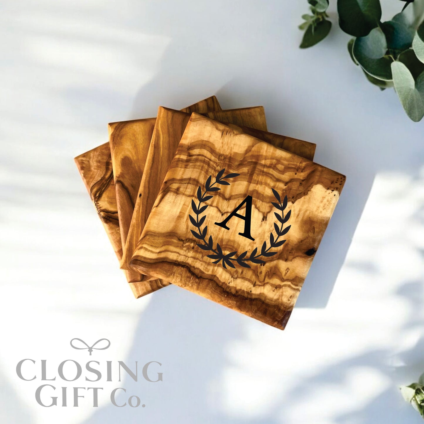 CUSTOM CLOSING GIFT BASKET SET - OLIVE WOOD