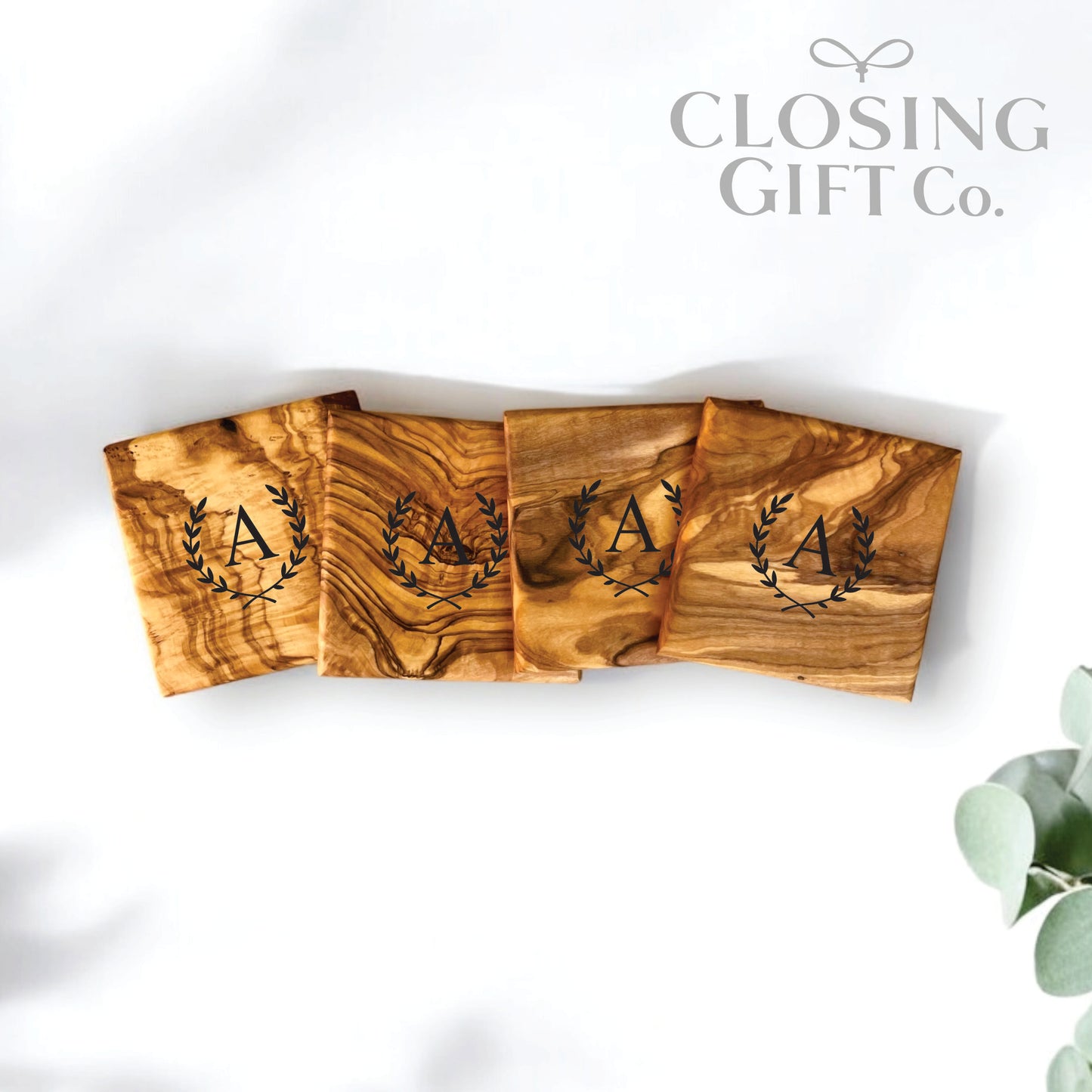 LARGE OLIVE WOOD BUNDLE - BOARD / SPOONS / COASTERS - CUSTOM ENGRAVED