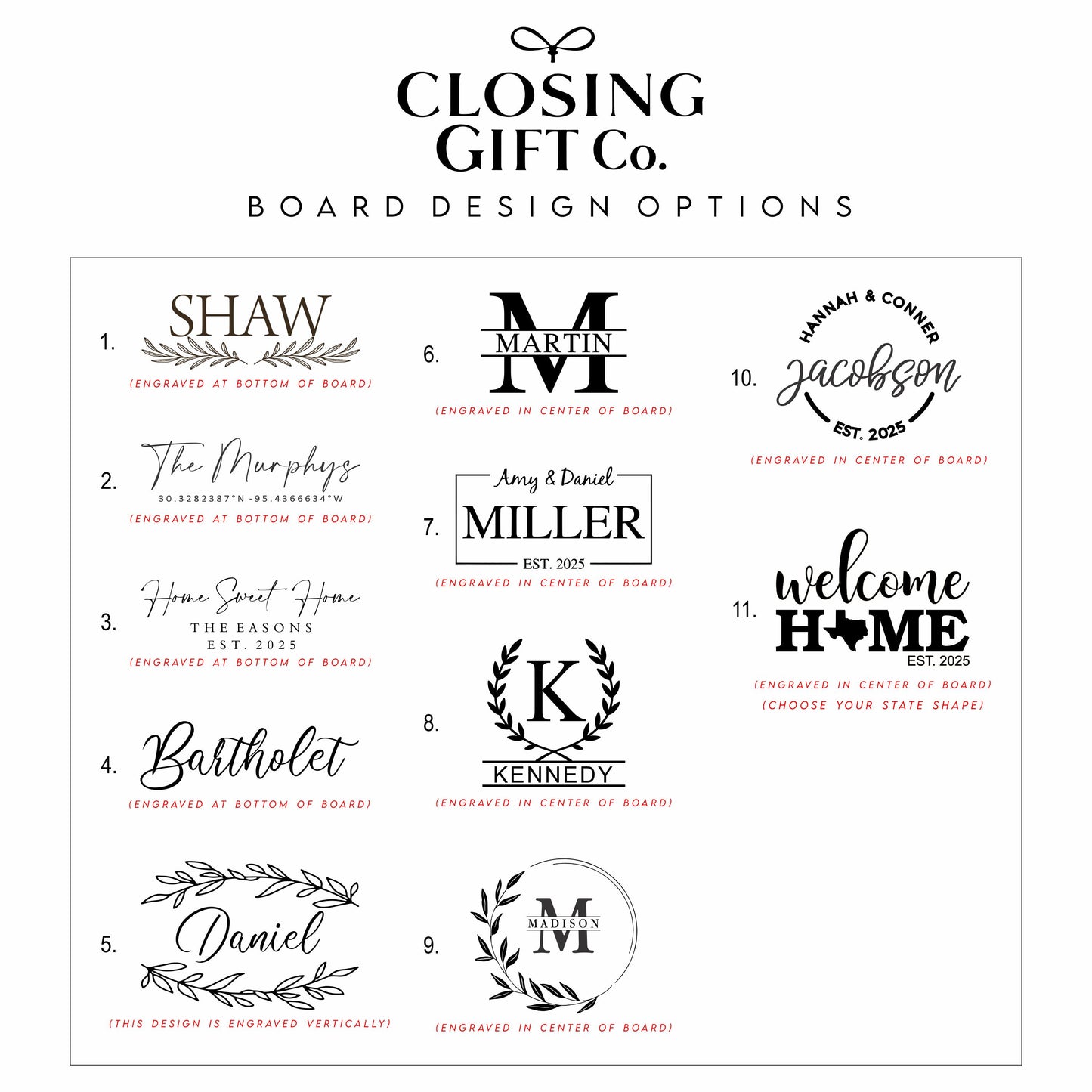 Personalized Rubberwood Cutting Board | Engraved Realtor Closing Gift | Housewarming Gift