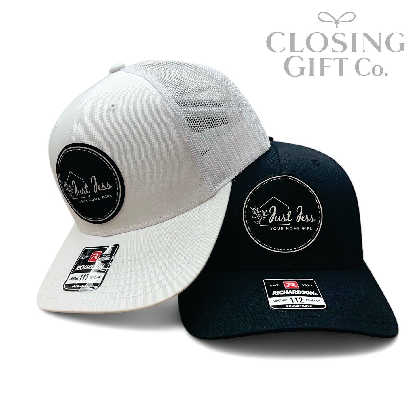 TRUCKER HAT WITH CUSTOM LEATHER PATCH -ENGRAVED WITH YOUR LOGO