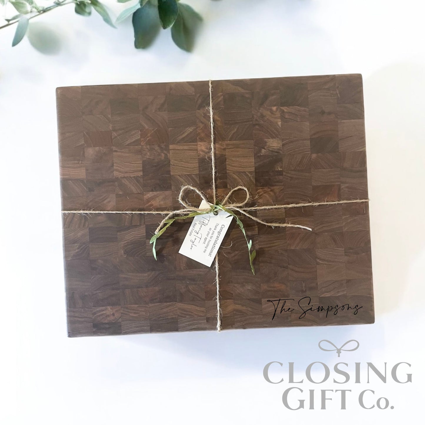 Personalized Walnut Butcher Block Cutting Board | Engraved Realtor Closing Gift | Housewarming Gift