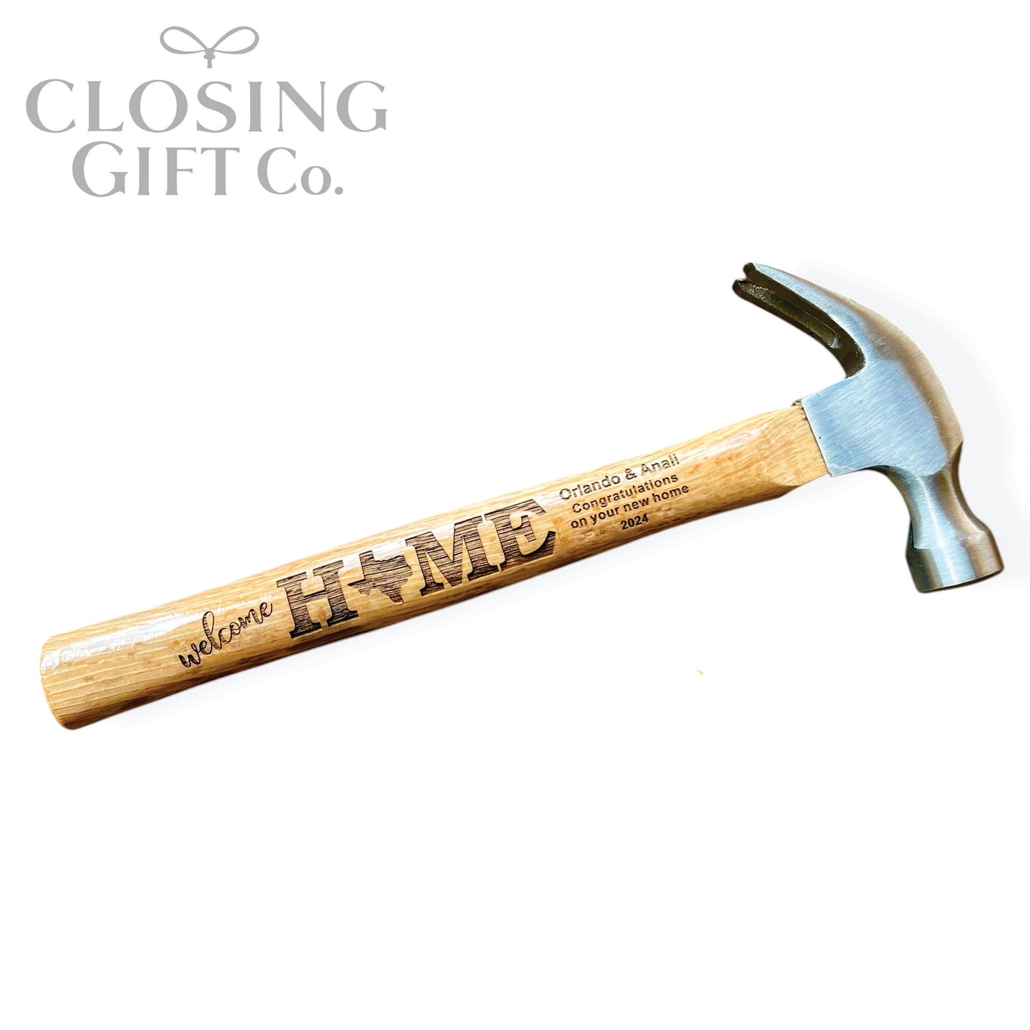 Personalized Welcome Home Hammer | Custom State Engraved Realtor Closing Gift