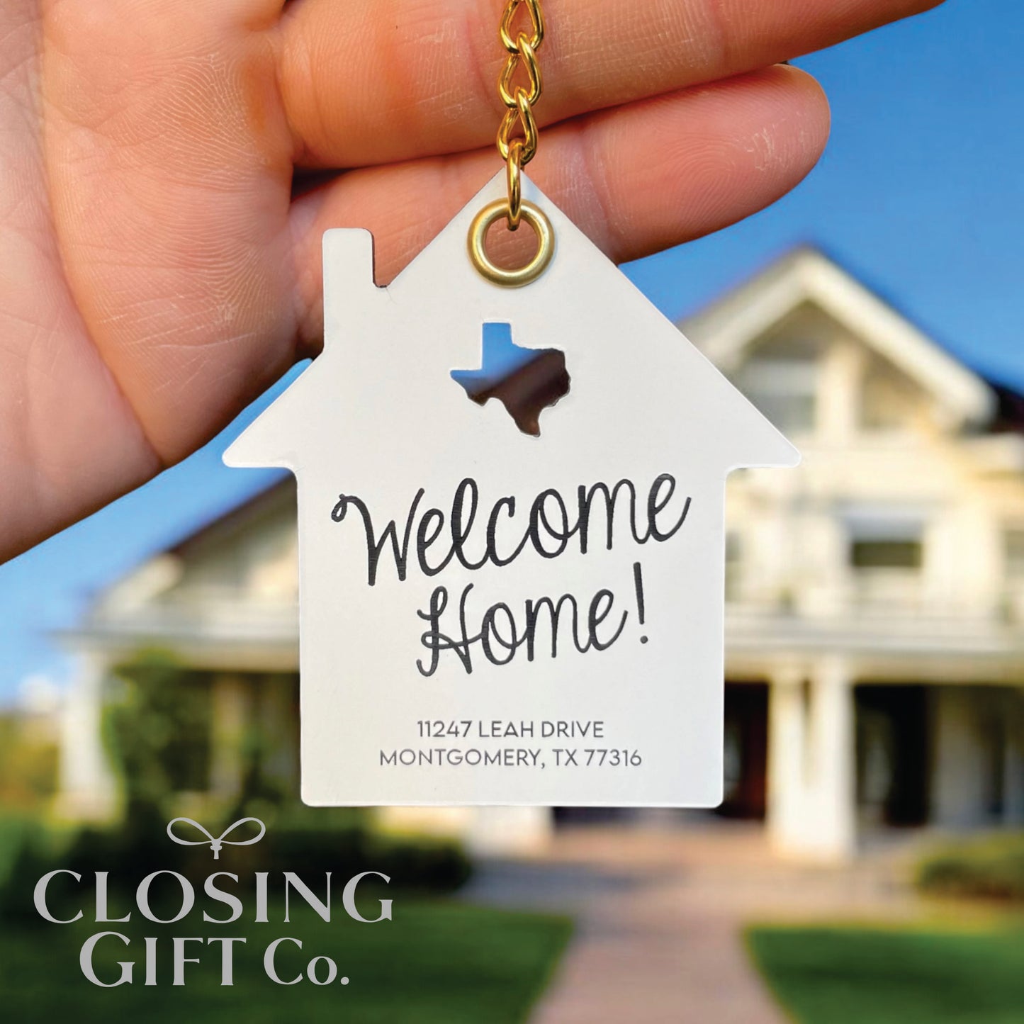 CUSTOM "WELCOME HOME" WITH STATE SHAPE AND ADDRESS