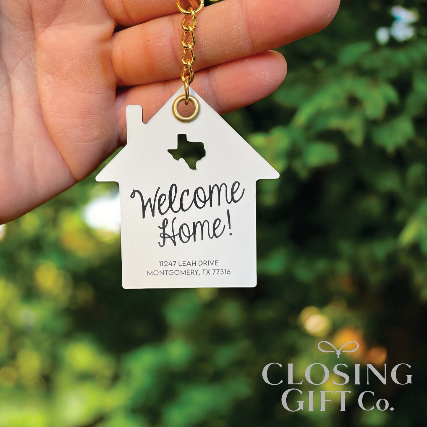 CUSTOM "WELCOME HOME" WITH STATE SHAPE AND ADDRESS