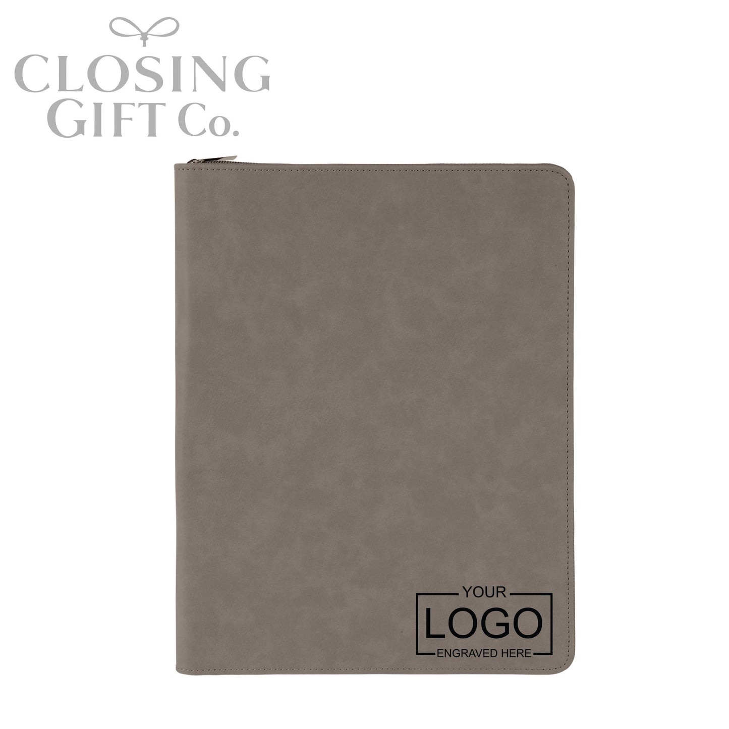 CUSTOM ENGRAVED ZIPPER PORTFOLIO WITH NOTEPAD