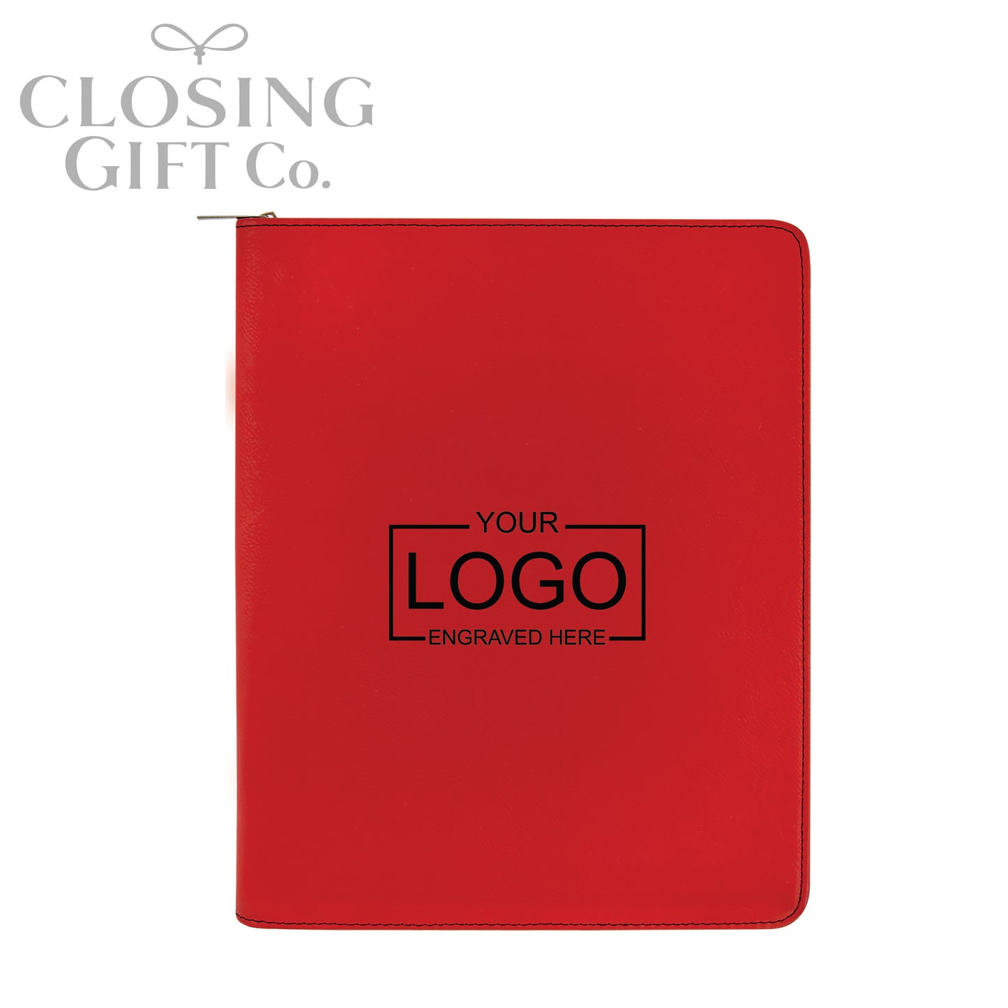 CUSTOM ENGRAVED ZIPPER PORTFOLIO WITH NOTEPAD