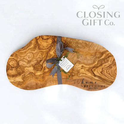 LARGE OLIVE WOOD BUNDLE - BOARD / SPOONS / COASTERS - CUSTOM ENGRAVED