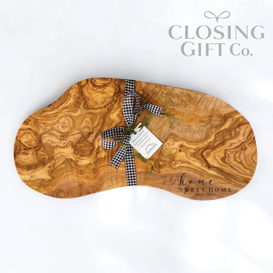 LARGE OLIVE WOOD SERVING BOARD / CUTTING BOARD / CHARCHUTERIE - CUSTOM ENGRAVED
