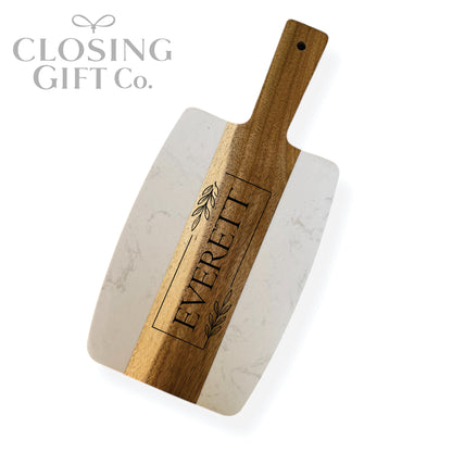 ACACIA WOOD & MARBLE CUTTING BOARD