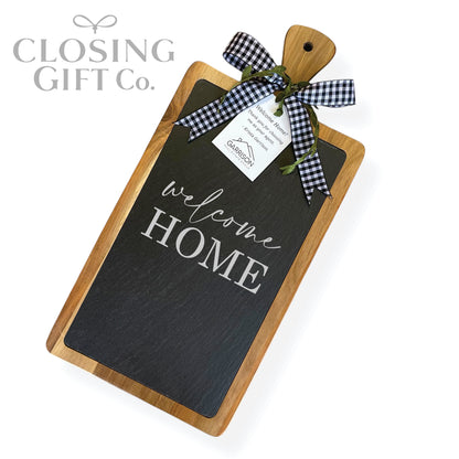 LARGE ACACIA WOOD & SLATE CUTTING BOARD IN BULK - BUY MORE / SAVE MORE!