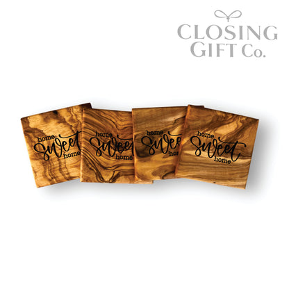 OLIVE WOOD COASTER SET IN BULK - BUY MORE / SAVE MORE!