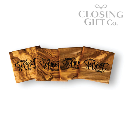 OLIVE WOOD COASTER SET IN BULK - BUY MORE / SAVE MORE!