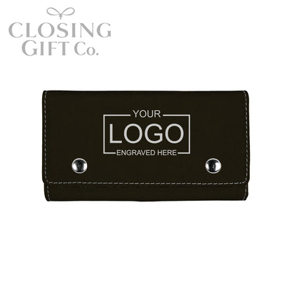 CARD DECK & DICE SET IN CUSTOM ENGRAVED SNAP CASE - ENGRAVED WITH YOUR LOGO