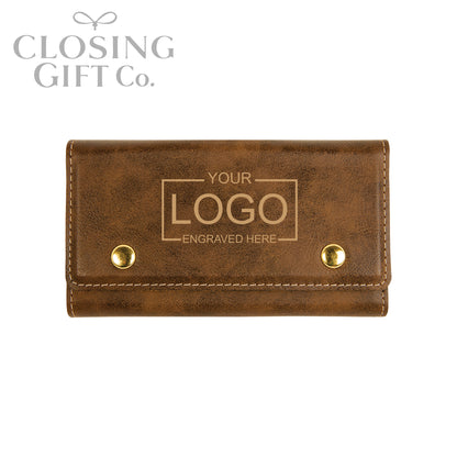 CARD DECK & DICE SET IN CUSTOM ENGRAVED SNAP CASE - ENGRAVED WITH YOUR LOGO