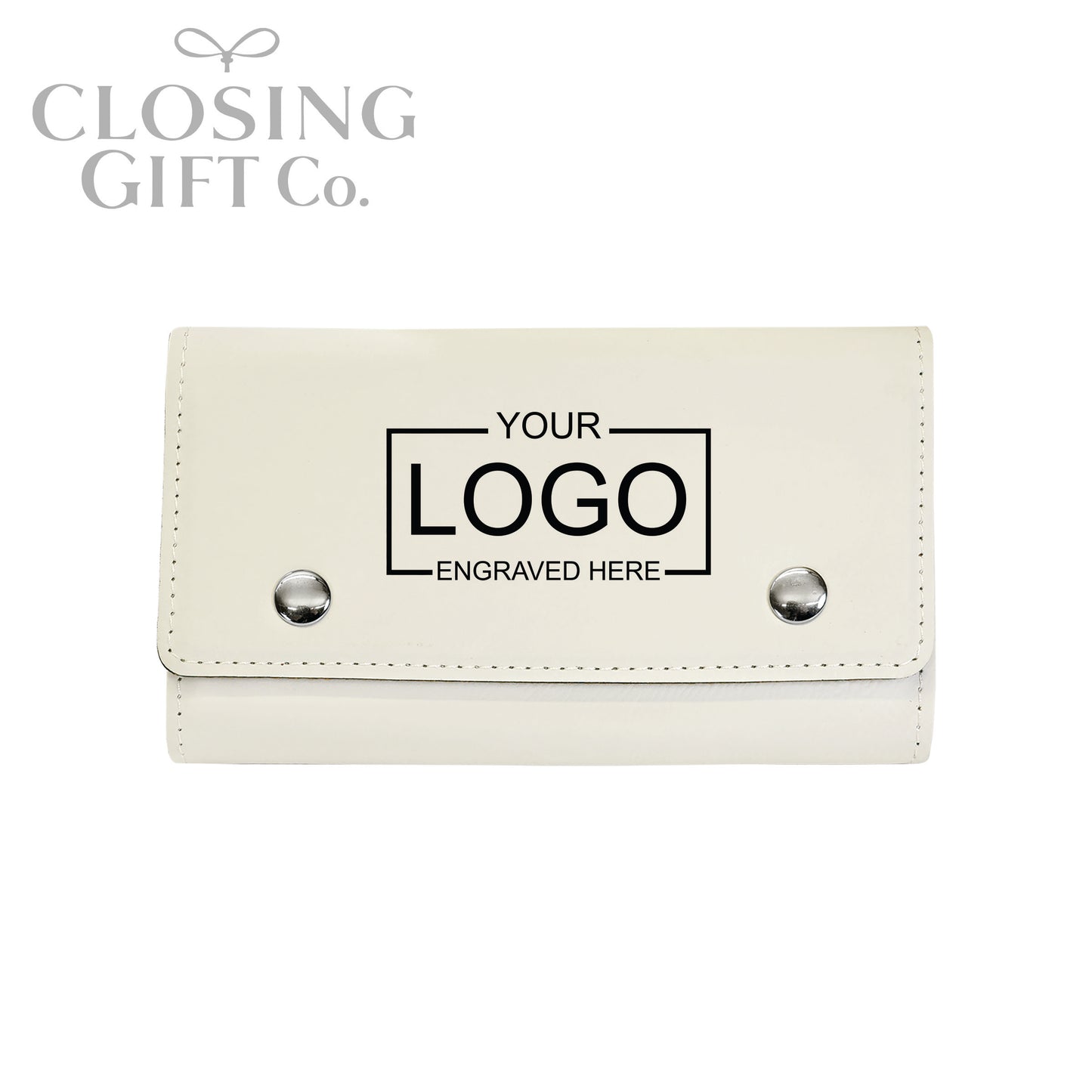 CARD DECK & DICE SET IN CUSTOM ENGRAVED SNAP CASE - ENGRAVED WITH YOUR LOGO