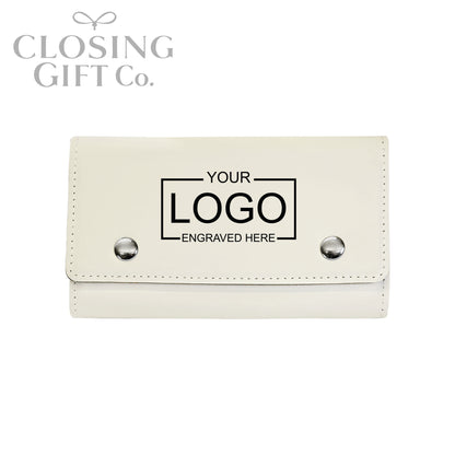 CARD DECK & DICE SET IN CUSTOM ENGRAVED SNAP CASE - ENGRAVED WITH YOUR LOGO