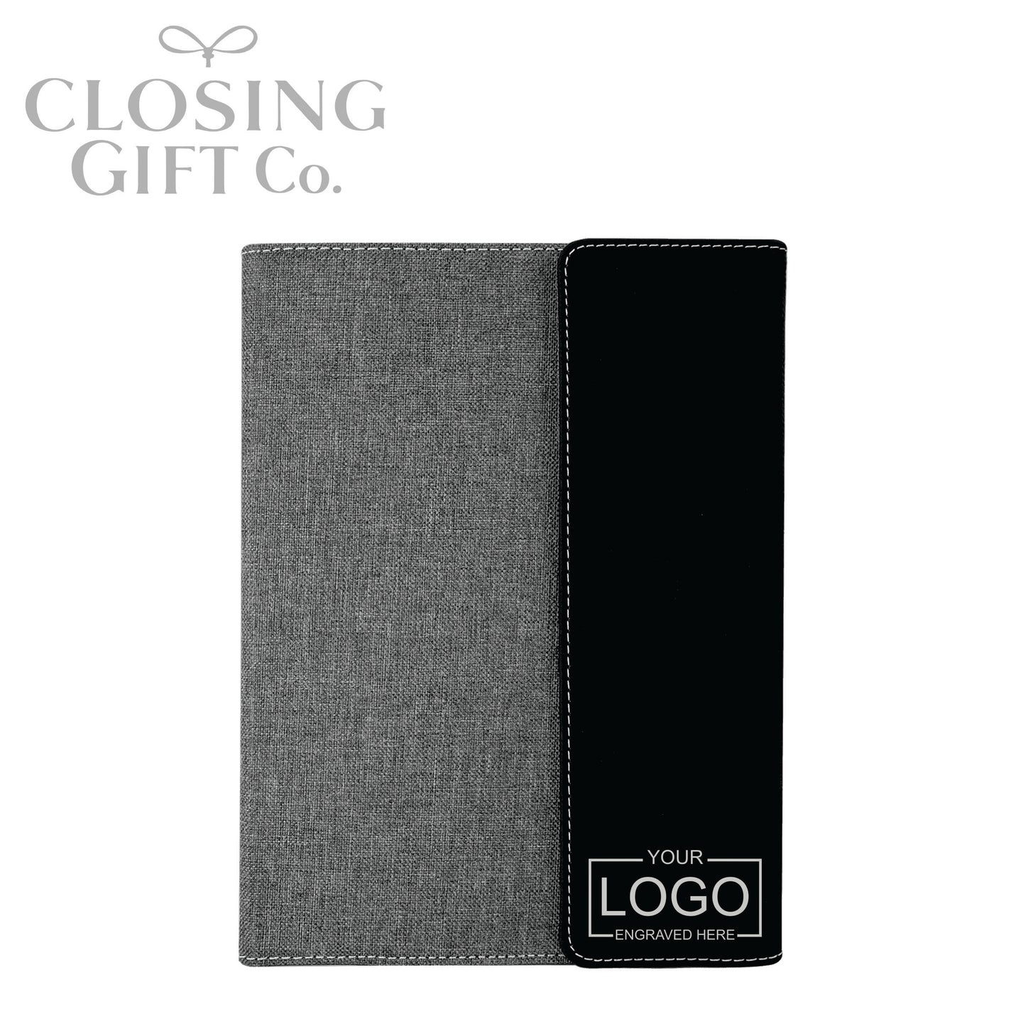 CUSTOM ENGRAVED FOLD-OVER PORTFOLIO WITH NOTEPAD - LARGE