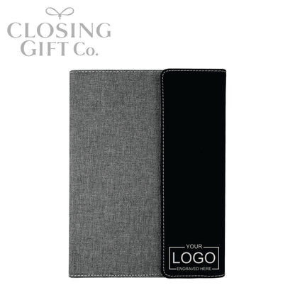 CUSTOM ENGRAVED FOLD-OVER PORTFOLIO WITH NOTEPAD - LARGE