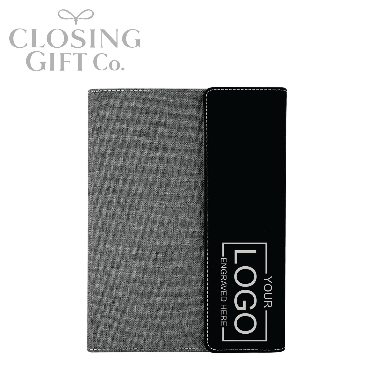 CUSTOM ENGRAVED FOLD-OVER PORTFOLIO WITH NOTEPAD - LARGE