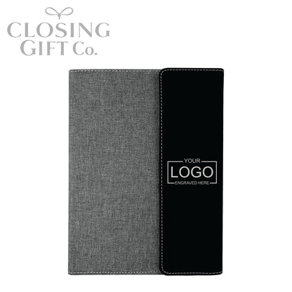 CUSTOM ENGRAVED FOLD-OVER PORTFOLIO WITH NOTEPAD - LARGE
