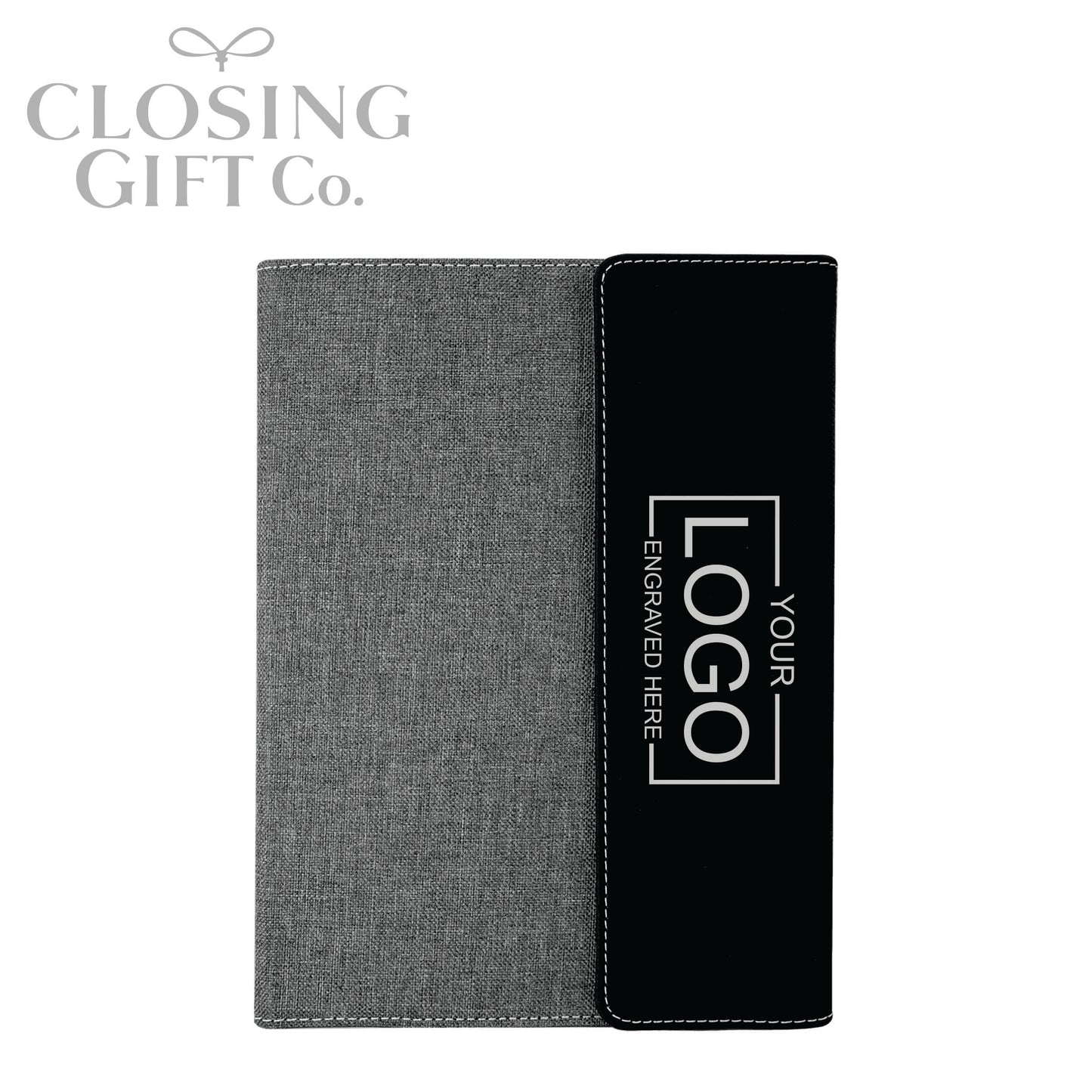 CUSTOM ENGRAVED FOLD-OVER PORTFOLIO WITH NOTEPAD - LARGE