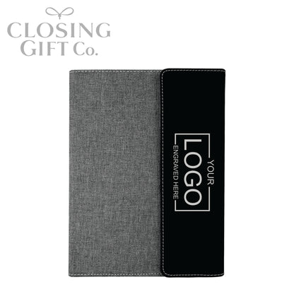 CUSTOM ENGRAVED FOLD-OVER PORTFOLIO WITH NOTEPAD - LARGE