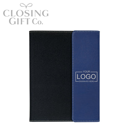 CUSTOM ENGRAVED FOLD-OVER PORTFOLIO WITH NOTEPAD - LARGE
