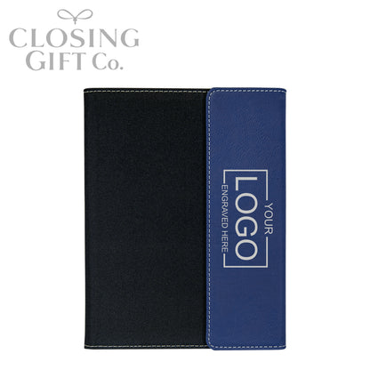 CUSTOM ENGRAVED FOLD-OVER PORTFOLIO WITH NOTEPAD - LARGE