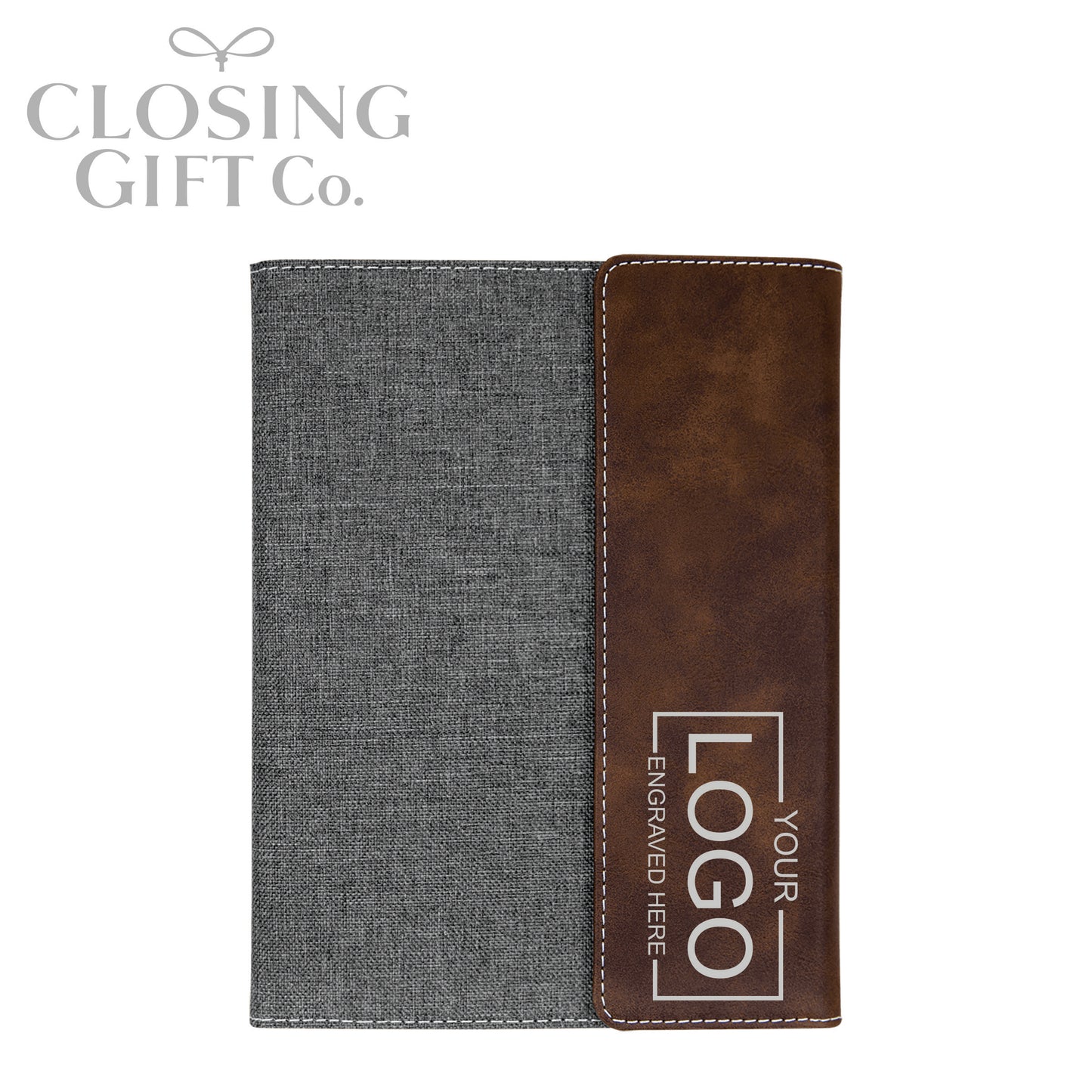 CUSTOM ENGRAVED FOLD-OVER PORTFOLIO WITH NOTEPAD - LARGE