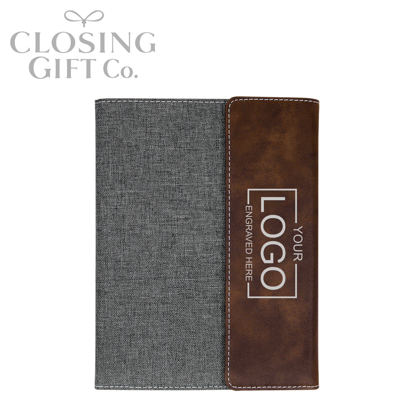 CUSTOM ENGRAVED FOLD-OVER PORTFOLIO WITH NOTEPAD - LARGE
