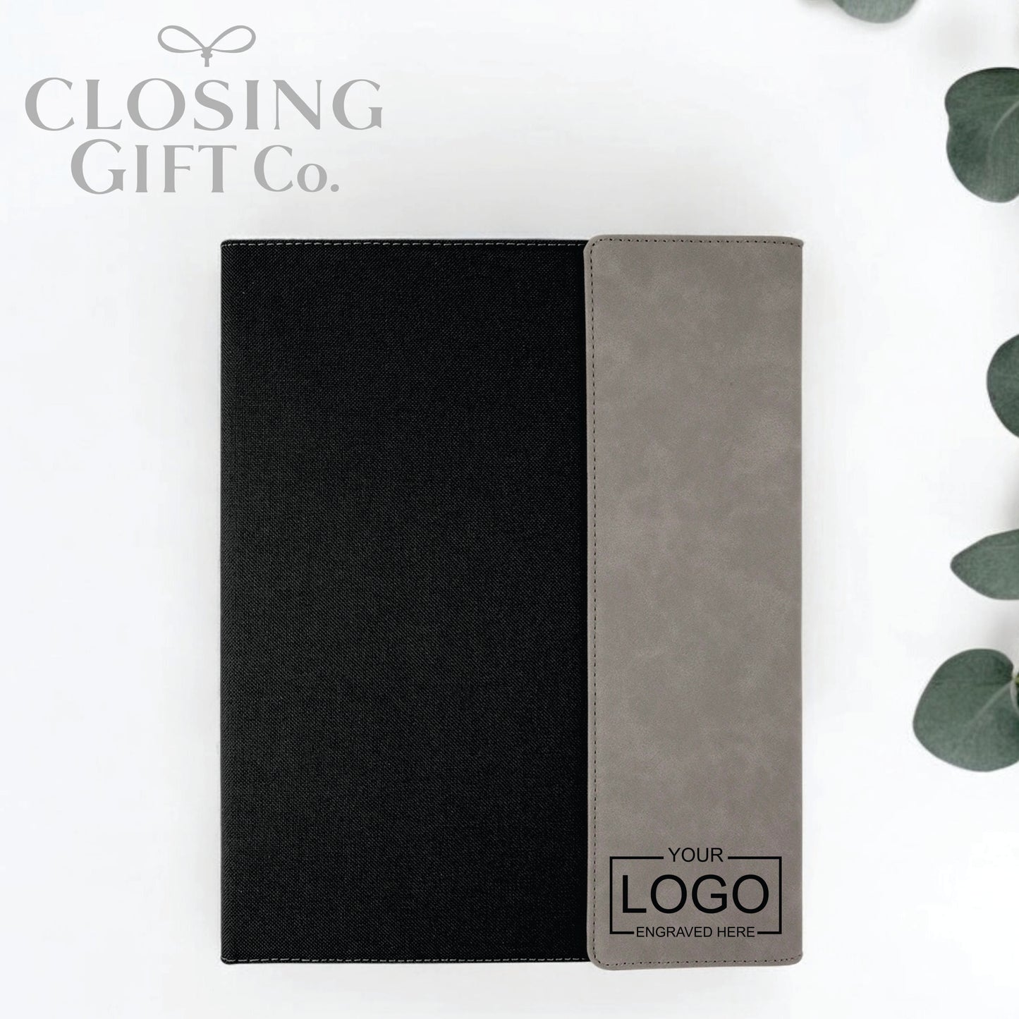 CUSTOM ENGRAVED FOLD-OVER PORTFOLIO WITH NOTEPAD - LARGE