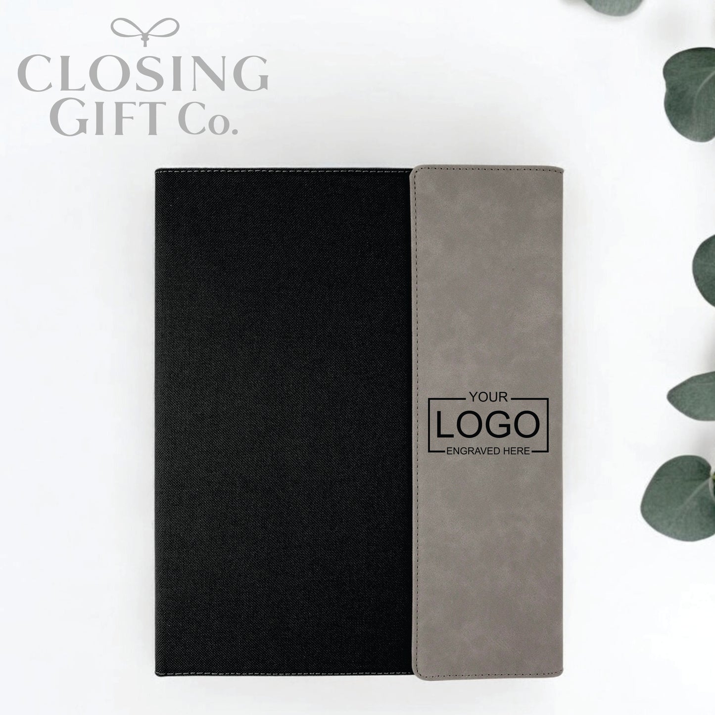 CUSTOM ENGRAVED FOLD-OVER PORTFOLIO WITH NOTEPAD - LARGE