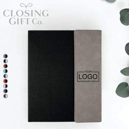 CUSTOM ENGRAVED FOLD-OVER PORTFOLIO WITH NOTEPAD - SMALL