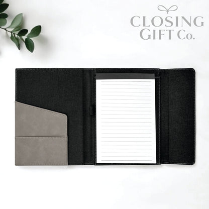 CUSTOM ENGRAVED FOLD-OVER PORTFOLIO WITH NOTEPAD - SMALL