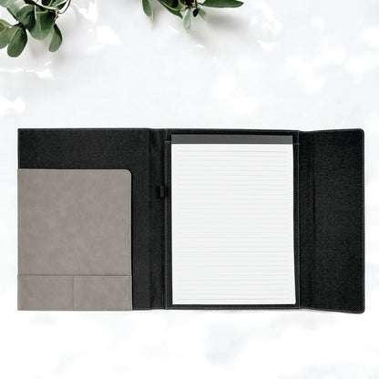 CUSTOM ENGRAVED FOLD-OVER PORTFOLIO WITH NOTEPAD - LARGE